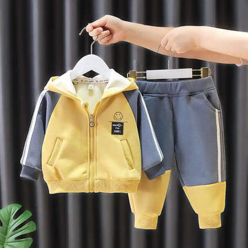 Kids Trendy & Stylish 2Pc Plush Hooded Sweater and Pant Set